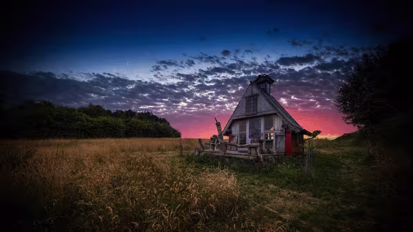 Artistic landscape near Namur, contemplative mood