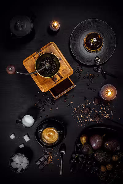 Artistic still life in chiaroscuro