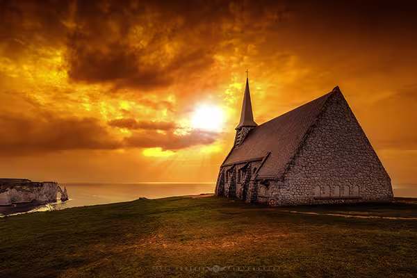 Colourful artistic landscape with dramatic light